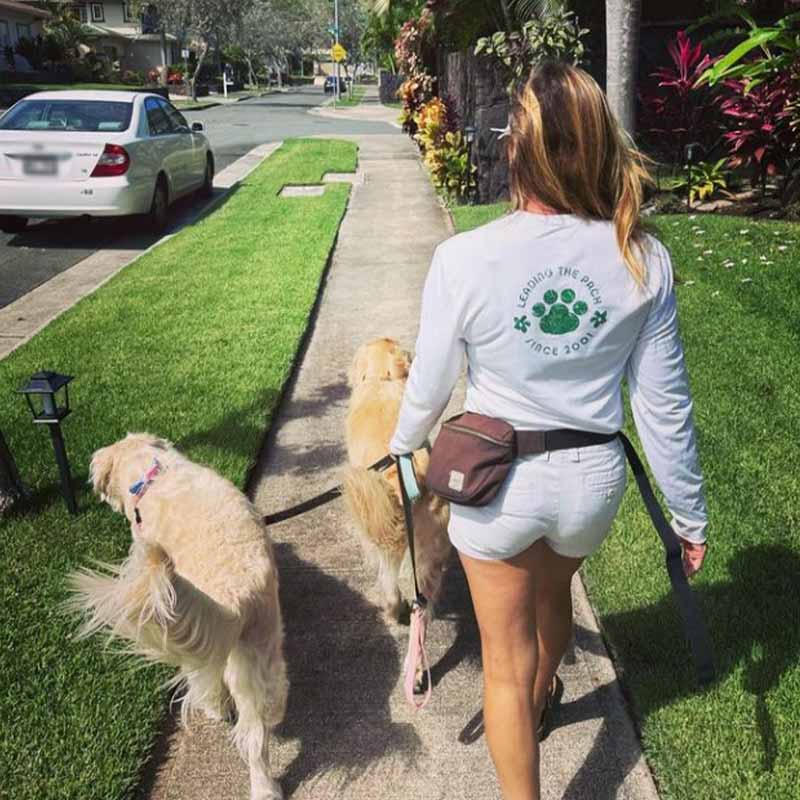 image of Erin Gerwig walking dogs